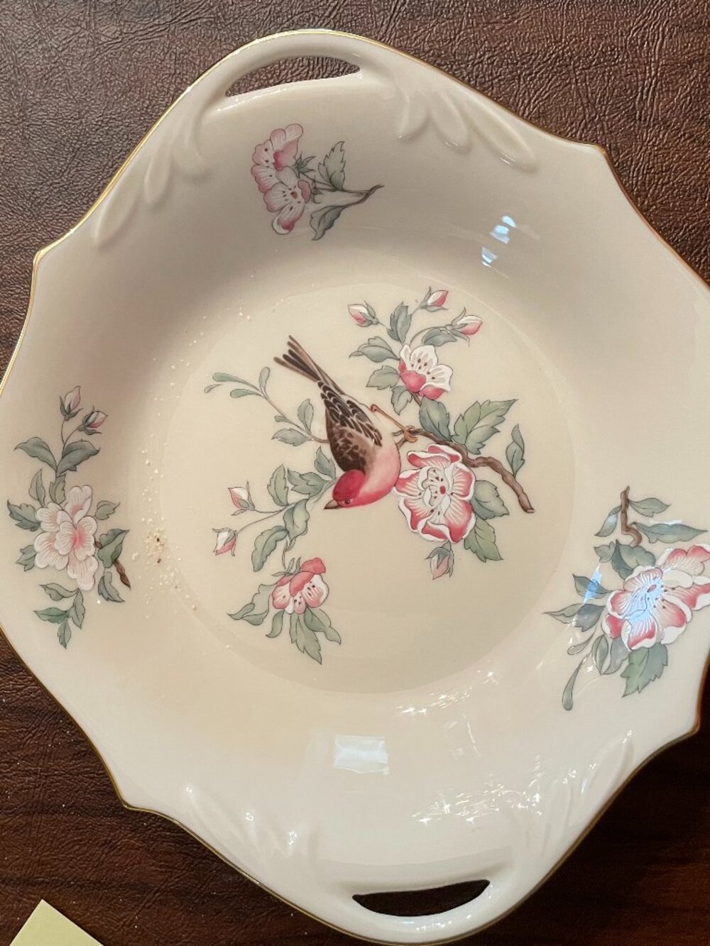 Vintage Lenox Serenade Candy Dish Hand Decorated with 24k Gold Trim